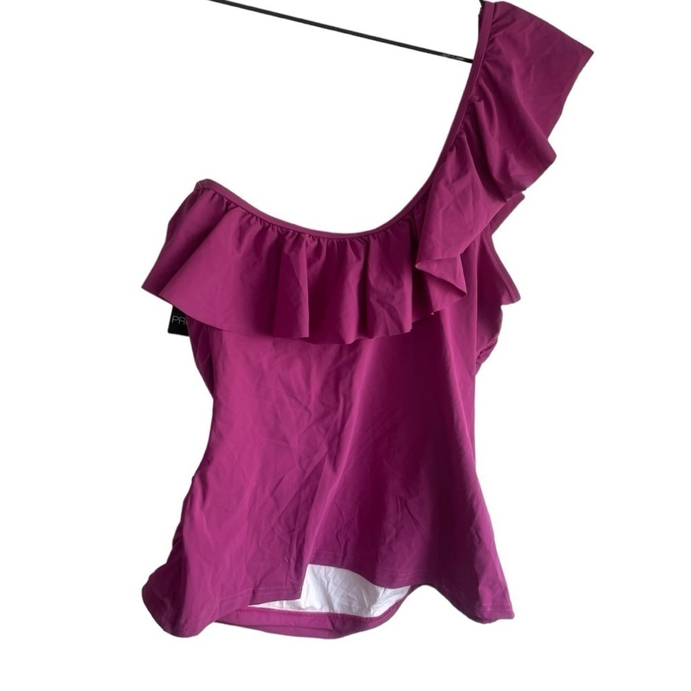 Profile by Gottex Tutti Frutti One Shoulder Ruffle Tankini Top Magenta 16 - Picture 5 of 8